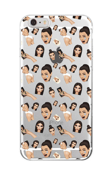 Kimoji Kim Kardashian kanye west north kylie jenner Soft TPU Phone Case Cover Coque For iPhone 7Plus 7 6 6S 5 5S SE 5C 4 4S