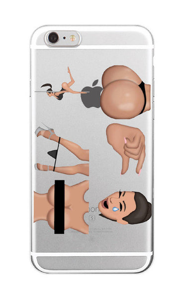 Kimoji Kim Kardashian kanye west north kylie jenner Soft TPU Phone Case Cover Coque For iPhone 7Plus 7 6 6S 5 5S SE 5C 4 4S