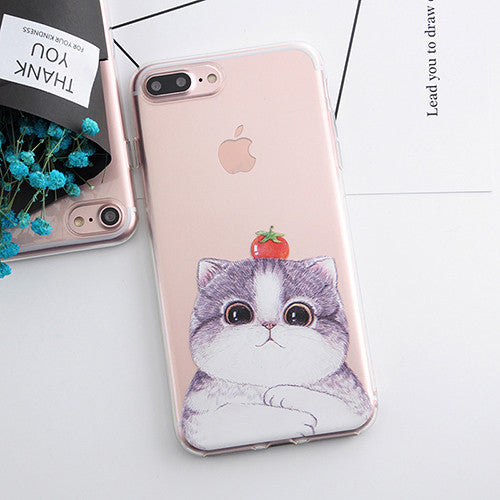 TPU Phone Cases for iphone 5s 5 SE 6 6s 6plus Flower Daisy Plants Fruit Cactus Leaves Pattern For iphone 7 Case For iphone 7plus