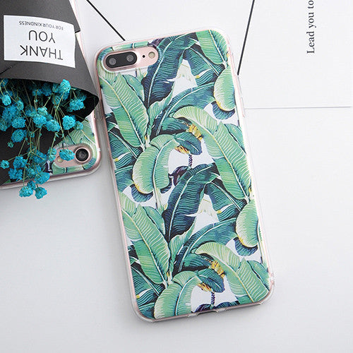 TPU Phone Cases for iphone 5s 5 SE 6 6s 6plus Flower Daisy Plants Fruit Cactus Leaves Pattern For iphone 7 Case For iphone 7plus