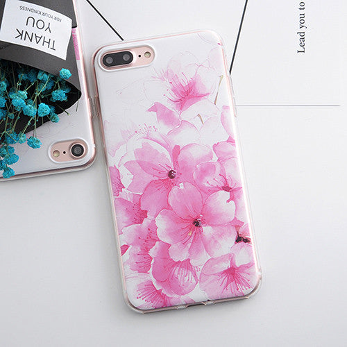 TPU Phone Cases for iphone 5s 5 SE 6 6s 6plus Flower Daisy Plants Fruit Cactus Leaves Pattern For iphone 7 Case For iphone 7plus