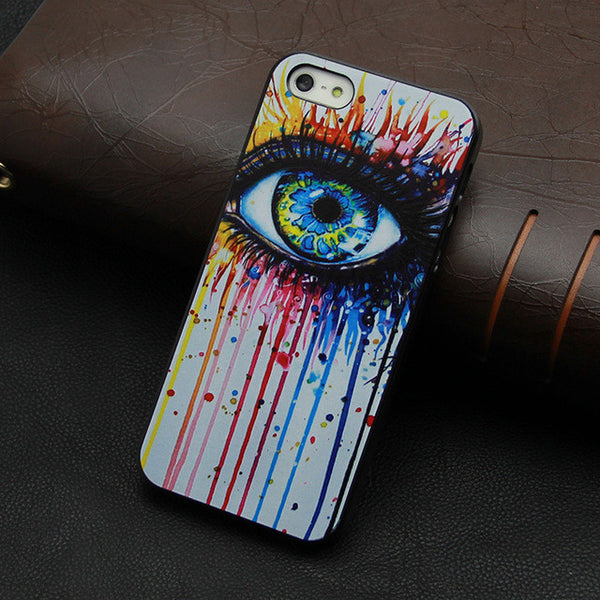 Beautiful Rainbow Retro Style Hard Back Cover Case For Iphone 5 5s 4 4s SE  High quality luxury caso for iPhone5 5s 6 6s case