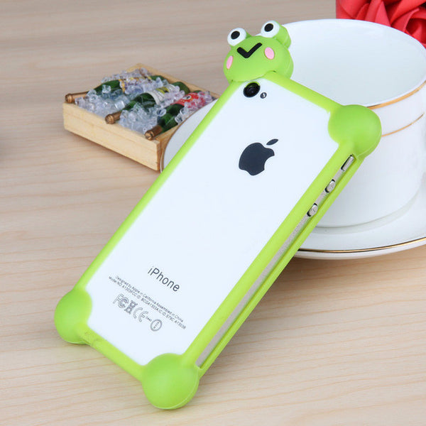 Universal Cartoon Cute 3D Frame Bumper For iphone 5 5s SE 6 6s 6Plus 6sPlus Samsung Galaxy S6Edge S7Edge Anti Fall Off Silicone