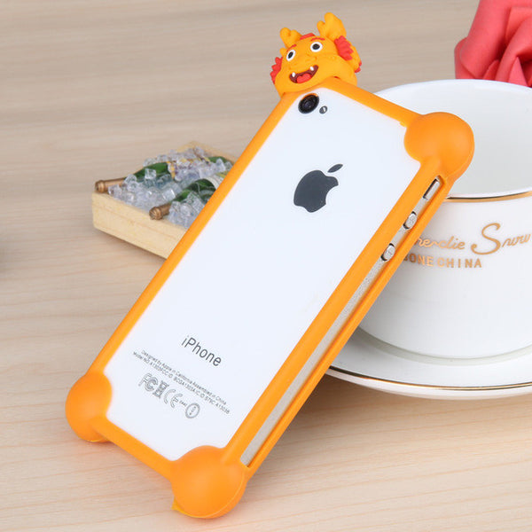 Universal Cartoon Cute 3D Frame Bumper For iphone 5 5s SE 6 6s 6Plus 6sPlus Samsung Galaxy S6Edge S7Edge Anti Fall Off Silicone