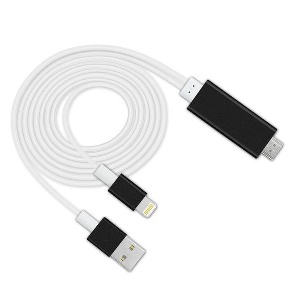 2m HDMI Cable for iphone 5 5s 6 6s 7 7s IOS 10 and wifi ipad HDMI Converter Adapter for iPhone to HDTV , MHL to HDMI Cable