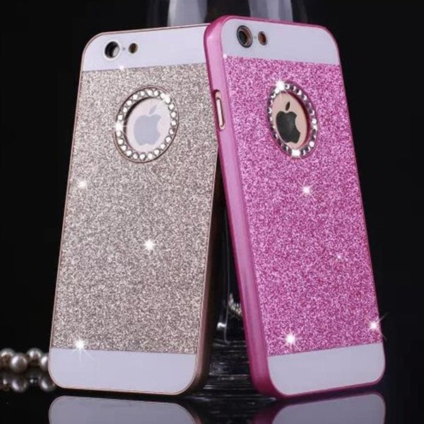 luxury Rhinestone case for apple iphone 5s glitter pink PC cover mobile phone accessories by noble quality original i5 5 se i