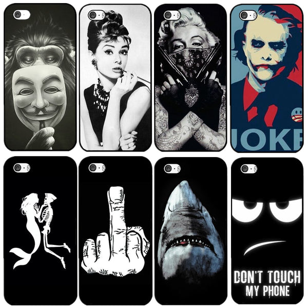 For iPhone 5S 5 Case Classic Audrey Hepburn Joke Shark Luxury Phone Back Cover for Apple iPhone 5 5s SE Coque Fundas