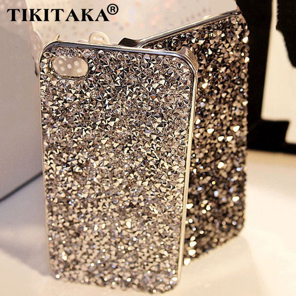 New Style Fashion 3D Hi-Q Luxury Bling Crystal Diamond Rhinestone Hard cover pretty phone case Capa for iphone 5 5S SE cases