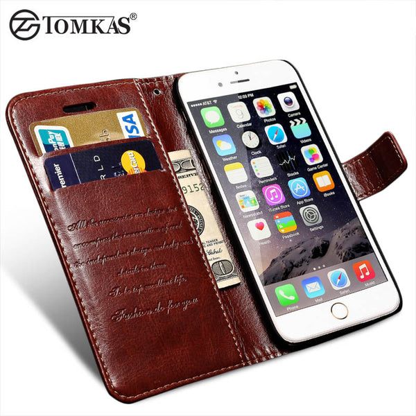 Wallet Leather Case For iPhone 6 6S / 6 6S Plus Luxury Coque Cover for iPhone 6 S Plus Capa Fundas With Card Slot TOMKAS Brand