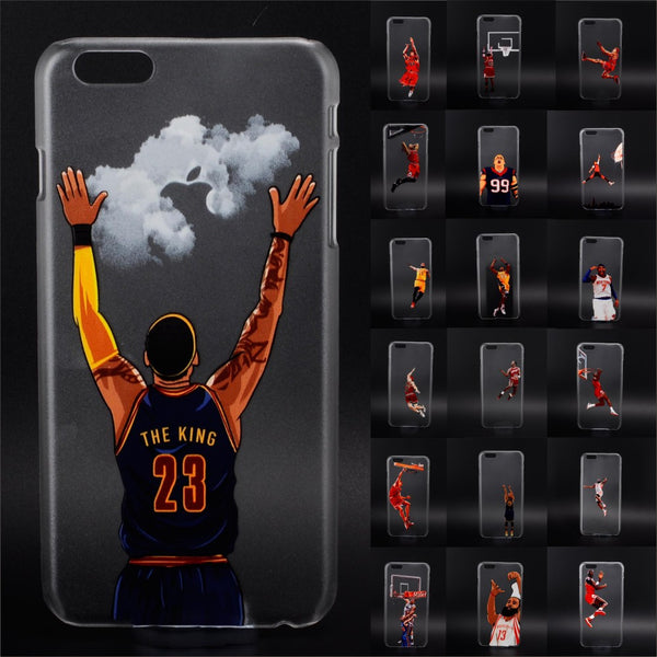 NBA star basketball player phone case for iphone 5 5s 6 6s 7 plus Jordan 23 james harden curry hard PC back cover coque fundas