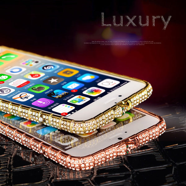 7 Luxury Bling Diamond Bumper Case For iphone 7 7 Plus Fashion Glitter Crystal Rhinestone Snake Inlay Metal Frame Elegant Style